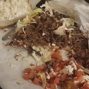 a half eaten sandwich