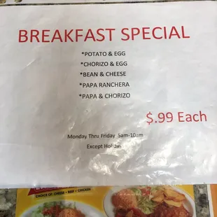 Taco Specials before 10:00AM