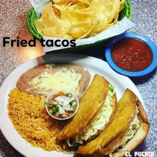 Fried taco meal