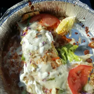 This is the Burrito supreme. Looks and tasted horrible. Tortilla was so rubbery I could hardly cut a piece off.