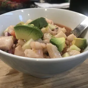 Ceviche!  Prefer Panamanian/Peruvian-style, but this was still delicious!