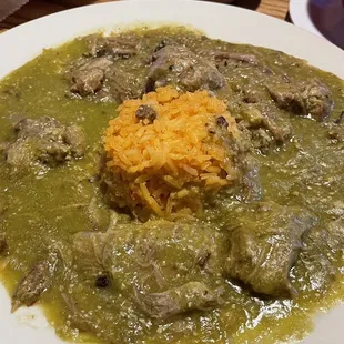 Chile verde - it doesn't look great but it's really very good and the pork is super tender.