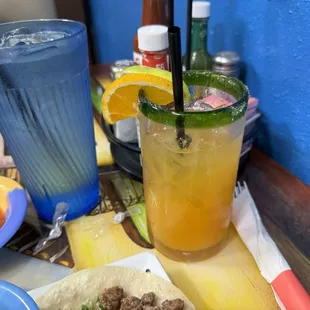 Peach Margarita on the rocks