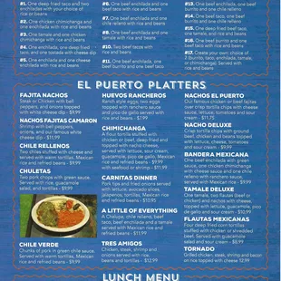 a menu for a mexican restaurant