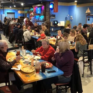 The rear dining room on a Saturday night