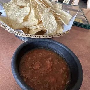 Complimentary chips and salsa