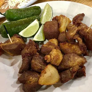 Chicharron with Chillies Toreados