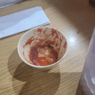 Remaining salsa when I started taking pictures