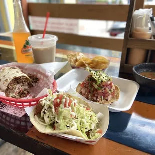 a variety of food items