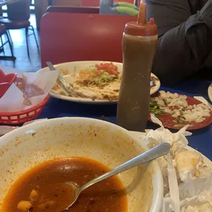 Menudo and enchiladas. All gone!