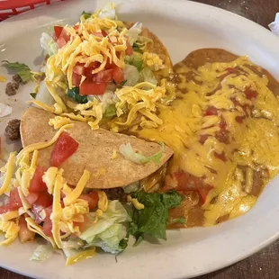 Crispy taco, chalupa ( both my faves.), &amp; Enchilada!
