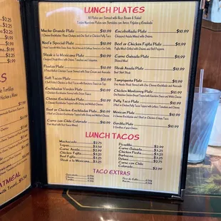 menu