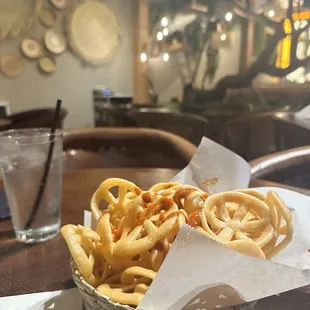 Instead of chips and salsa, they give you churritos. Sooo yummy!