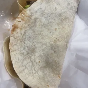 Baleada with a ( great value flower tortilla) from Walmart I can&apos;t believe I got this for a baleada.