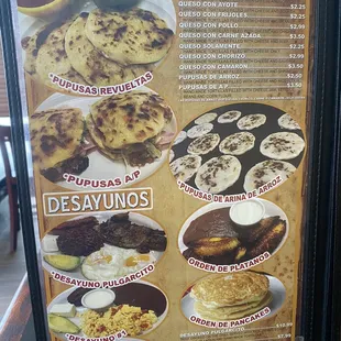 a menu for a mexican restaurant