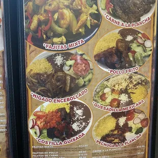 a menu for a mexican restaurant