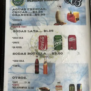 Drink menu