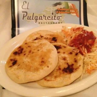 Pupusas is a traditional Salvadoran appetizer, which is a stuff tortilla with Cheese, Pork/Cheese, Bean/Cheese &amp; much more.