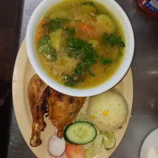 Sopa De Gallina Asada