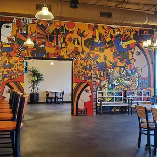 the interior of a mexican restaurant