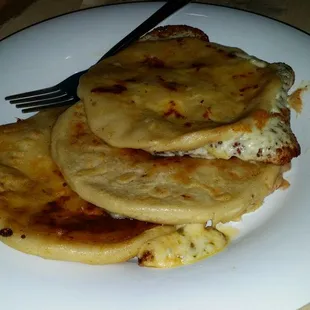 Bean, cheese, and revuelta pupusa