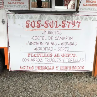 Telephone number and types of meats