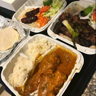 Carne asada, chorizo and pollo pepian
