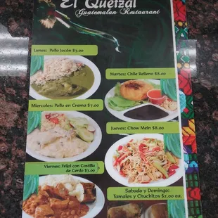 Specials of the day