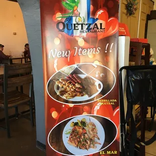 a menu sign