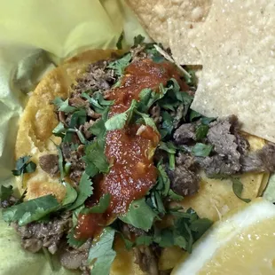 Carne Asada taco no onion