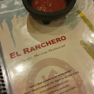 menu, soups and chowder