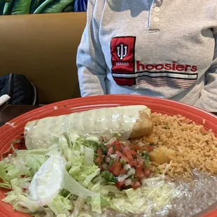 Wife&apos;s chimichanga plate