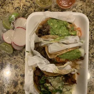 Picked up some tacos from El Ranchero! So good, two carne asadas and one adobada to taste