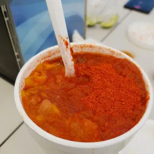 Chamoy y mango raspado.