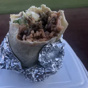 Half of a Cali burrito-- so much food!