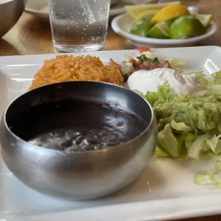 a plate of mexican food