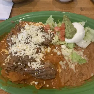 Chilaquiles with beef