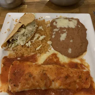 Combo with hard shell taco &amp; chicken burrito