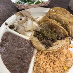 Taco plate. Chorizo was out so I couldn't get it. It was for lunch and already out??