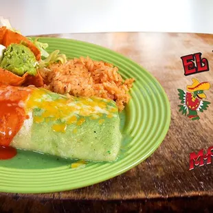 Carne Asada Burrito with our red and green sauce