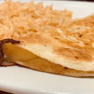 Kids chicken and cheese quesadilla