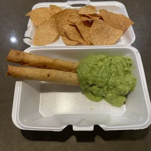 2x Taquitos and Guacamole