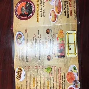 Updated menu pt. 2 as of this posting.