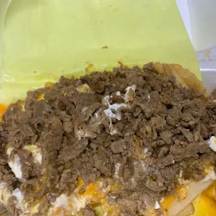 a close up of a container of food