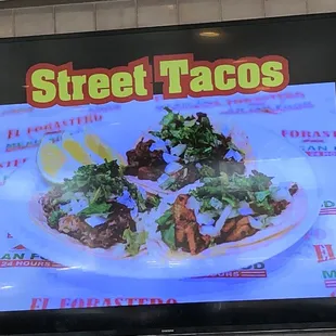Screen menu tacos