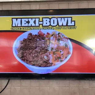Screen menu Mexi bowl