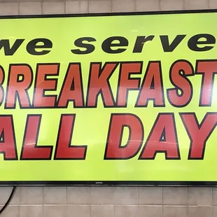 Screen shot: breakfast all day