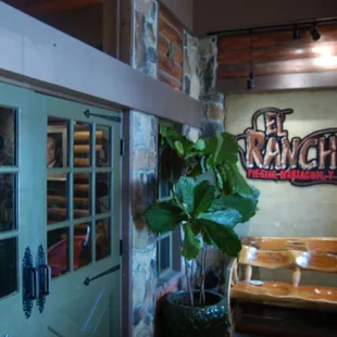 the entrance to the restaurant