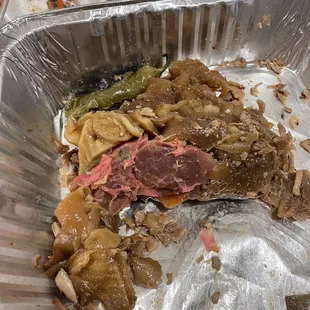 a half eaten meal