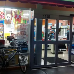 Storefront at night. Popular even late.